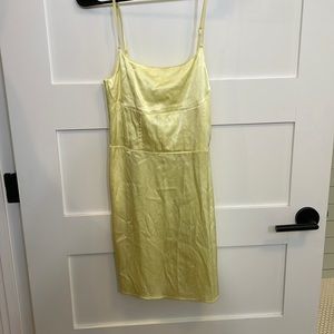 Zara yellow satin mini dress